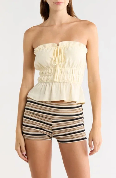 Pacsun Paige Smocked Crop Top In Multi
