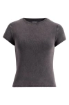 Pacsun Pansy Stretch Cotton Rib T-shirt In Anthracite