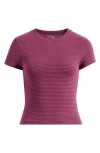 Pacsun Pansy Stretch Cotton Rib T-shirt In Navy Stripe