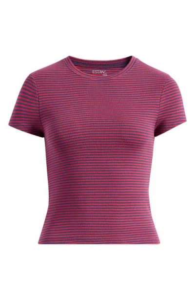 Pacsun Pansy Stretch Cotton Rib T-shirt In Navy Stripe