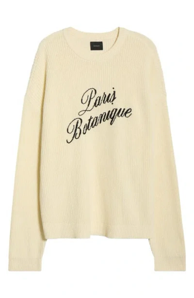 Pacsun Paris Embroidered Cotton Sweater In Yellow