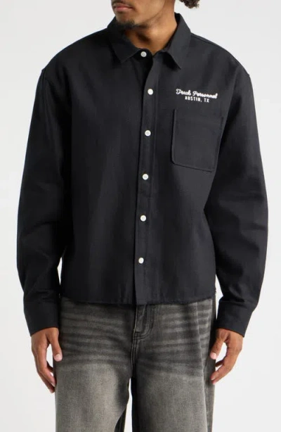 Pacsun Personnel Canvas Shirt In Black