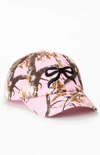 Pacsun Pink Camo Bow Dad Hat