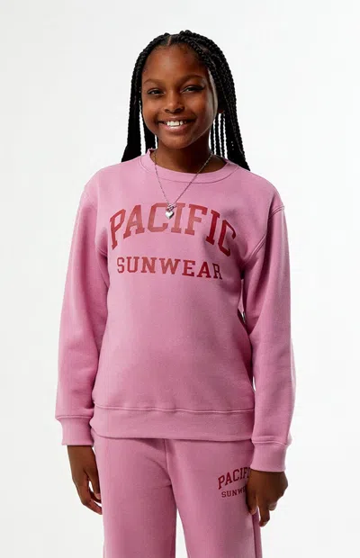 Pacsun Pink Crew Neck Sweatshirt In Mauve
