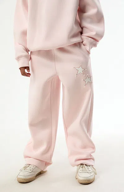 Pacsun Pink Star Applique Baggy Sweatpants