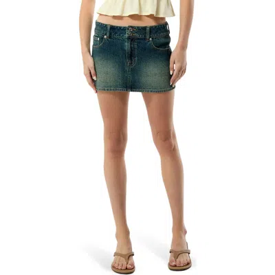 Pacsun Piper Stretch Cotton Denim Miniskirt In Blue