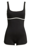 Pacsun Piping Bodysuit In Meteorite W/white Sand