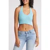 PACSUN PACSUN PIXIE RIB CROP HALTER TOP