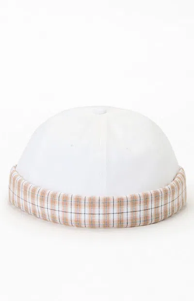Pacsun Plaid Docker Hat In Off White