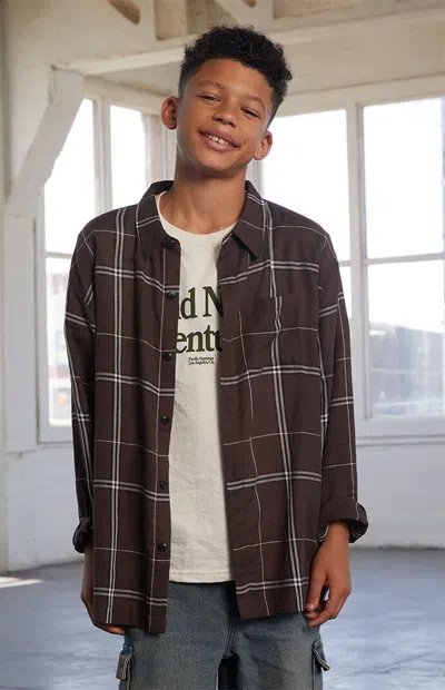Pacsun Plaid Flannel Long Sleeve Shirt In Multi