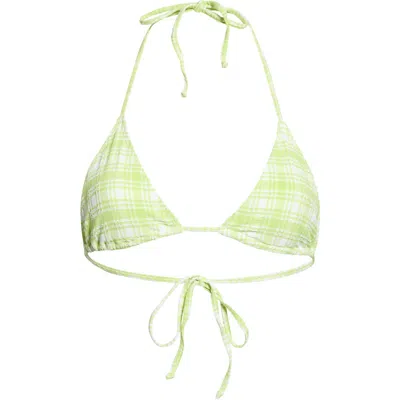 PACSUN PACSUN PLAID TRIANGLE BIKINI TOP