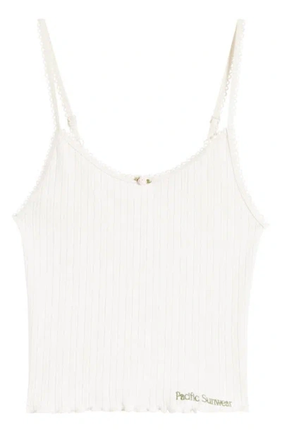 Pacsun Pointelle Camisole In Off White