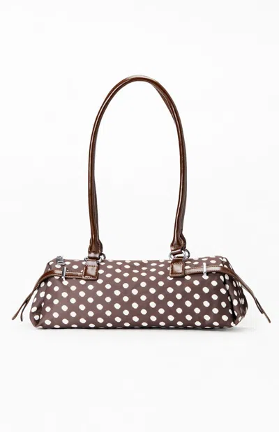 Pacsun Polka Dot Vintage Crush Shoulder Bag In Brown