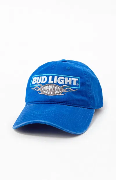 Pacsun Post Malone X Bud Light Core Strapback Hat In Blue