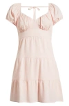 Pacsun Puff Sleeve Minidress In Almond Blossom
