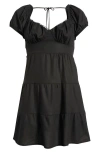 Pacsun Puff Sleeve Minidress In Anthracite