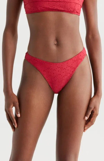Pacsun Ramona Eyelet Bikini Bottoms In Jester Red