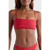 Pacsun Ramona Eyelet Foldover Bikini Top In Jester Red