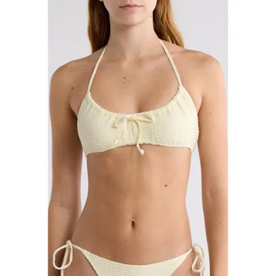 Pacsun Rebecca Gingham Bikini Top In Yellow