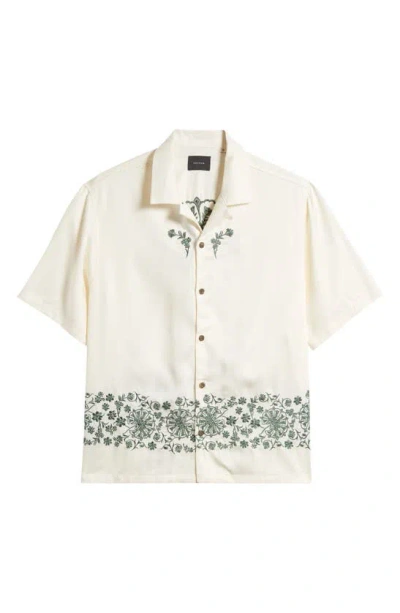 Pacsun Remi Embroidered Camp Shirt In White