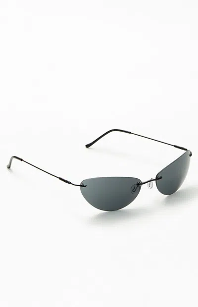 Pacsun Rimless Sunglasses In Black In Transparent