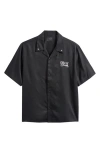 Pacsun Roam Short Sleeve Button-up Resort Shirt In Black