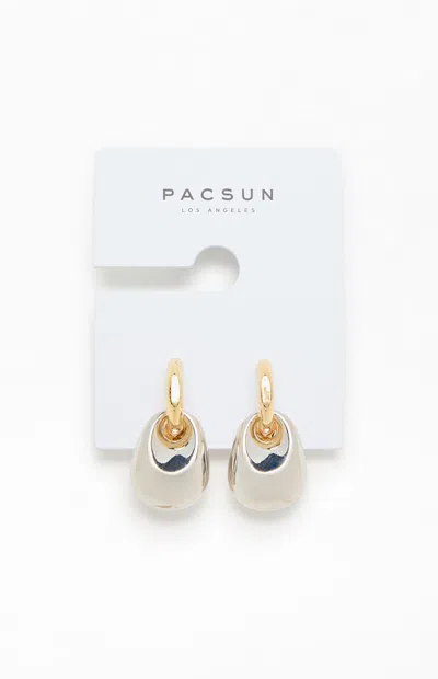 Pacsun Romy Mixed Metal Earrings In Gold And Silver
