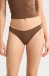 Pacsun Rosie High Leg Scoop Bikini Bottoms In Brown