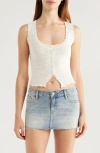 Pacsun Rue Open Stitch Knit Tank In Gardenia