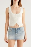 Pacsun Rue Open Stitch Knit Tank In White