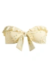 Pacsun Ruffle Bandeau Bikini Top In Yellow