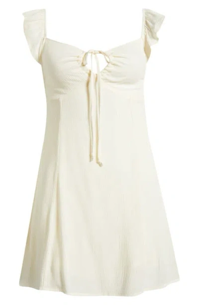 Pacsun Ruffle Strap Babydoll Dress In Vanilla Custard