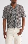 Pacsun Rumi Oversize Open Knit Camp Shirt In Gray