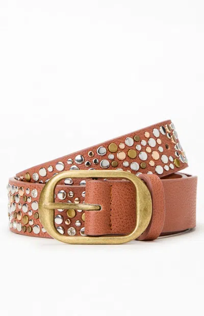 Pacsun Sadie Brown Faux Leather Studded Belt