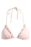 Pacsun Sakura Ruffle Triangle Bikini Top In Pink