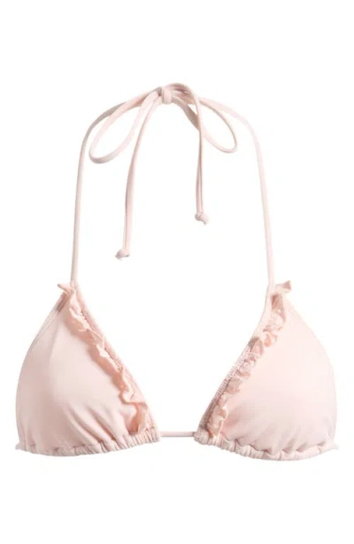 Pacsun Sakura Ruffle Triangle Bikini Top In Pink