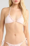 Pacsun Sakura Ruffle Triangle Bikini Top In Pink