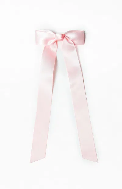 Pacsun Satin Bow Barrette In Pink