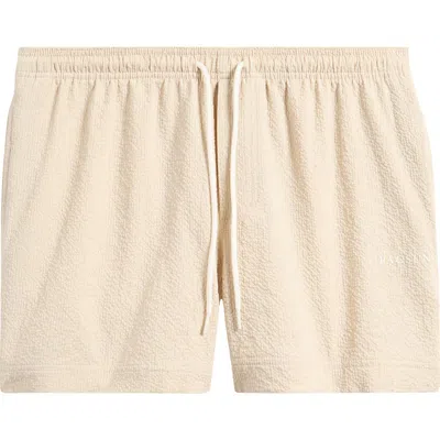 Pacsun Seersucker Swim Trunks In Tan