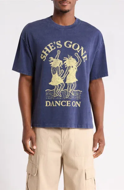 Pacsun She's Gone Oversize Cotton Graphic T-shirt In Blue