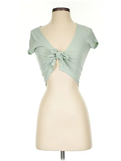 Pre-owned Pacsun Short Sleeve Top Green Sweetheart Neckline Tops