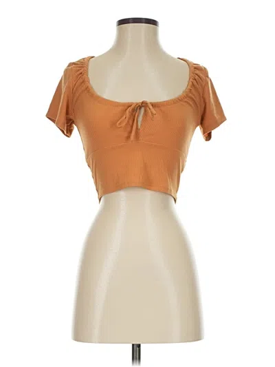 Pre-owned Pacsun Short Sleeve Top Orange Sweetheart Neckline Tops