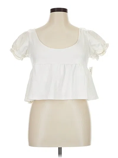 Pre-owned Pacsun Short Sleeve Top White Sweetheart Neckline Tops