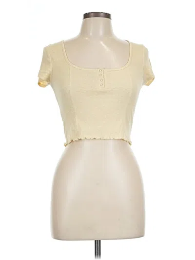 Pre-owned Pacsun Short Sleeve Top Yellow Sweetheart Neckline Tops