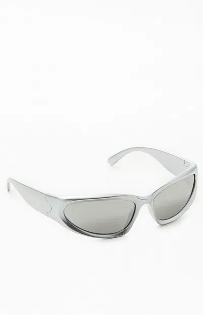 Pacsun Silver Sport Sunglasses In Gray