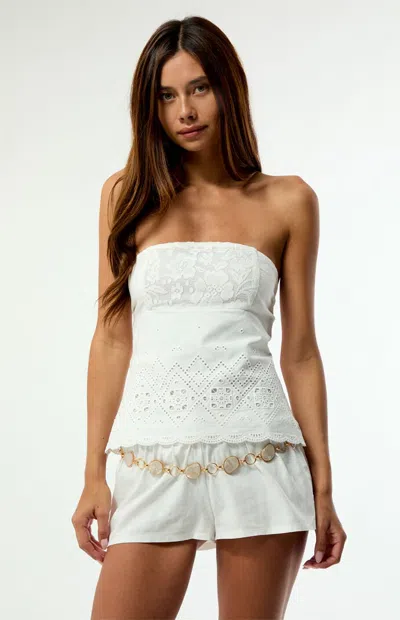 Pacsun Siren Belt Chain In Cream In White