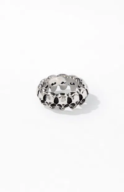 Pacsun Skull & Bones Wrap Ring In Silver In Multi