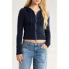 Pacsun Skylar Front Zip Sweater Hoodie In Blue