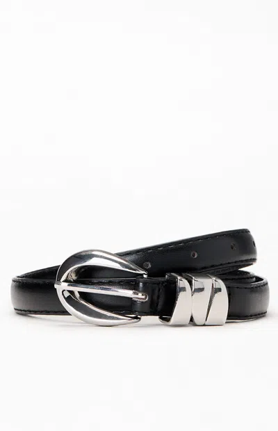 Pacsun Sleek Faux Leather Belt In Black
