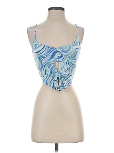 Pre-owned Pacsun Sleeveless Top Blue Halter Neckline Tops